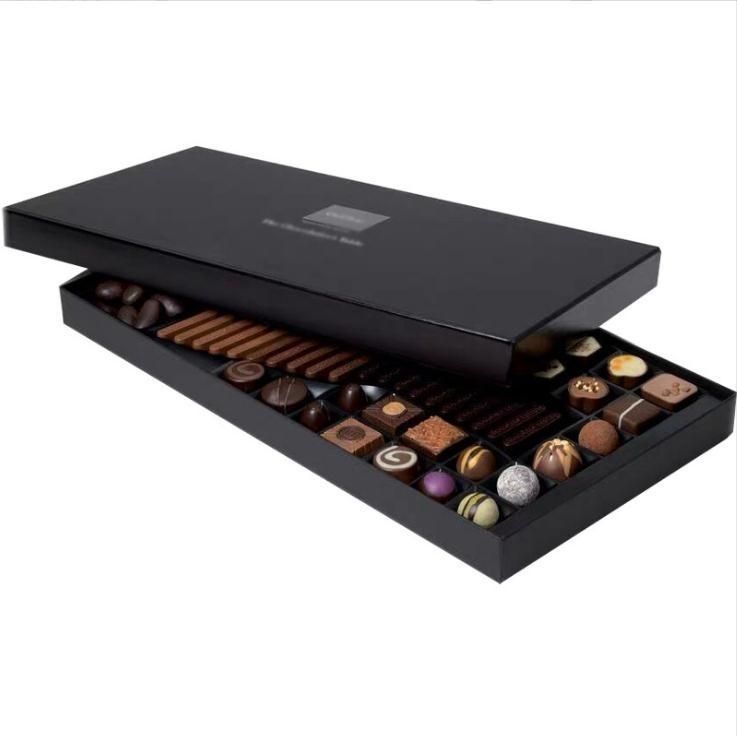 Carton cadeau personnalisé en papier noir boîtes d'emballage magnétique pour nourriture et bonbons