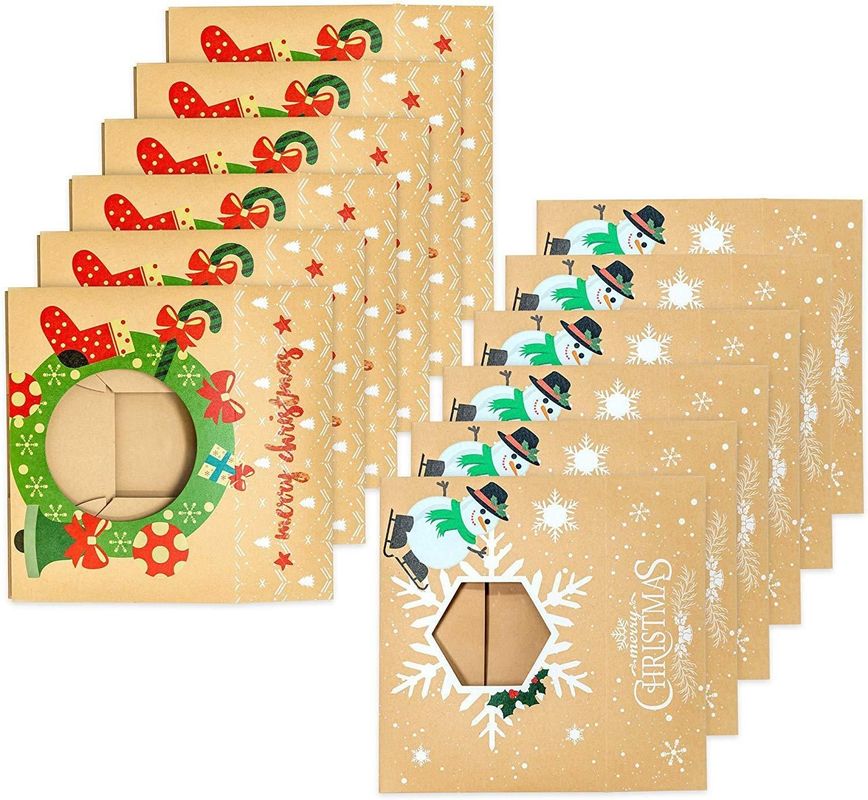 Carton cadeau de Noël pliable Kraft Emballage pour les gâteaux au chocolat Boulangerie Dessert